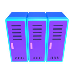 Rental Lockers 3D Illustration Icon