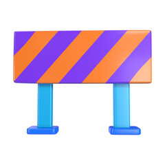 Roadblocks Stop 3D Illustration Icon