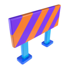 Roadblocks Stop 3D Illustration Icon