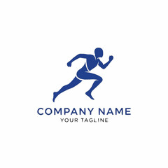 Dynamic Runner Silhouette Logo for Sports and Fitness Company.