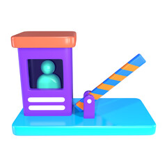 Toll Gates 3D Illustration Icon