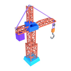 Tower Crane 3D Illustration Icon