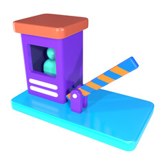 Toll Gates 3D Illustration Icon