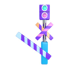 Train Barrier 3D Illustration Icon