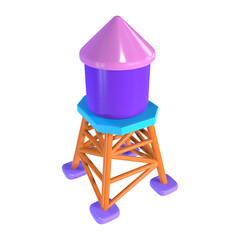 Water Tower 3D Illustration Icon