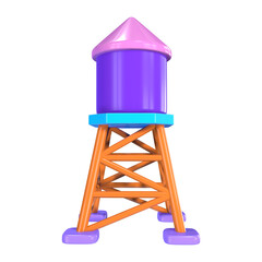 Water Tower 3D Illustration Icon