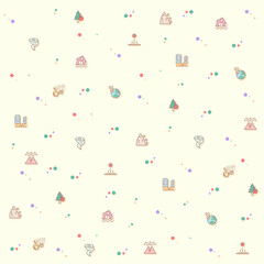 Seamless pattern with disaster and storm icon on background. Included the icons as fire, landslide, flood, drought, Natural Disaster, tornado, lighting, fog, forest fire, tsunami, hurricane