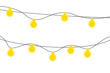 Abstract illustration of glowing yellow string lights, ideal for festive designs and celebrations.