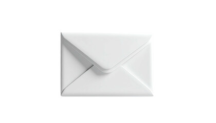 A bright white, closed envelope isolated on a black backdrop