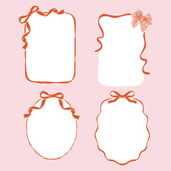 Christmas Frames Collection Vector, Whimsical Christmas Border Doodle, Cute Hand Drawn Borders Design Vector