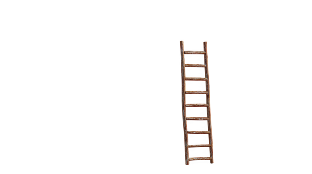Rustic Wooden Ladder, isolated on transparent background