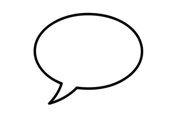 Speech bubble icon representing chat, communication, and dialogue, with empty space for text, transparent background