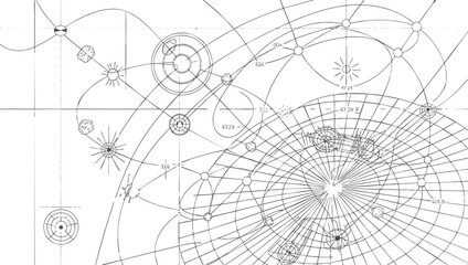 Obraz premium Abstract Futuristic Blueprint and Technology Grid Vector