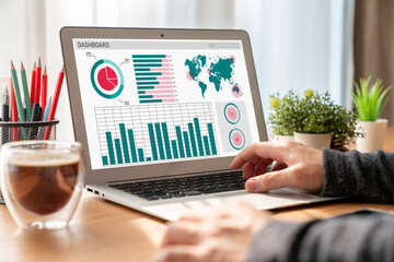 Business data dashboard provide modish business intelligence analytic for marketing strategy planning