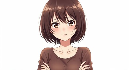 Anime Woman's Portrait: An illustration of an anime character. This image captures the essence of beauty through an anime-styled portrait.