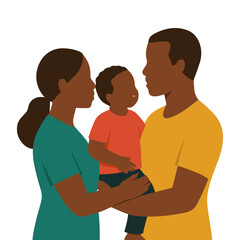 Fototapeta premium Loving African American Family Hug Vector Illustration