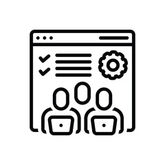 Black line icon for requirement gathering
