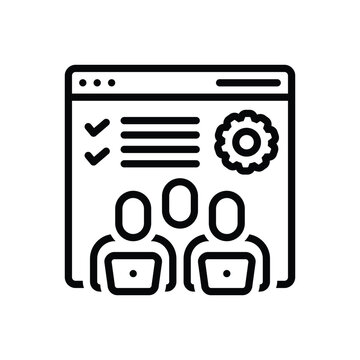 Black line icon for requirement gathering