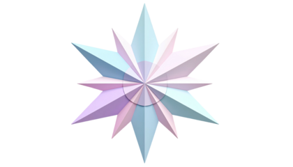 Eight-pointed star with layered, pastel colored shapes