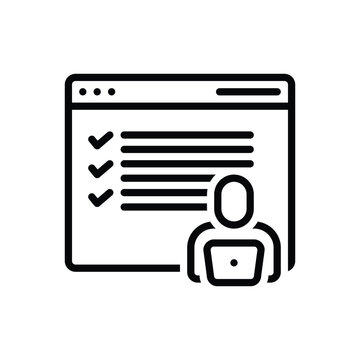 Black line icon for user testing