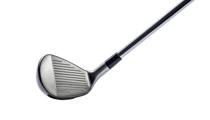 Golf club head & shaft angled on dark background