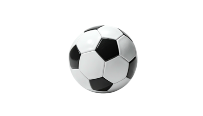 Classic black & white soccer ball, centered, on black background