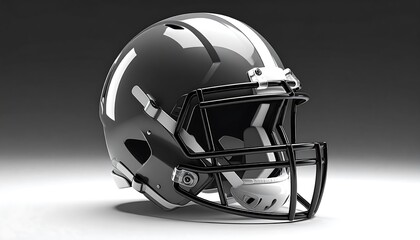 Close-up of a Football Helmet with Black Facemask.