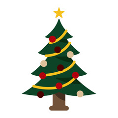 christmas tree decoration | Xmas pine | pinetree star christmas baubles icon