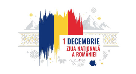 Obraz premium December 1st - Romania's National Day Celebration with Flag Colors