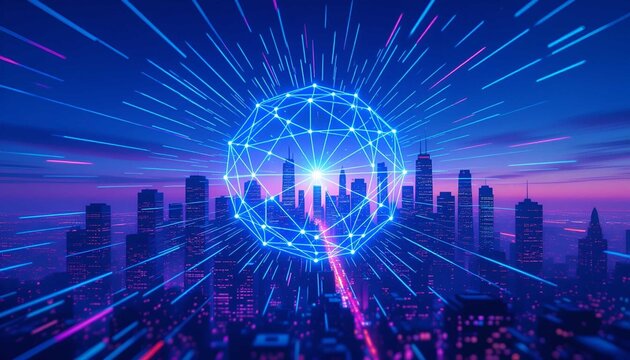 Future Urban Architecture with Bright Digital Light Signal and Fast Cyber Link