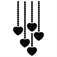 Hanging Hearts on Strings with Beads love romance