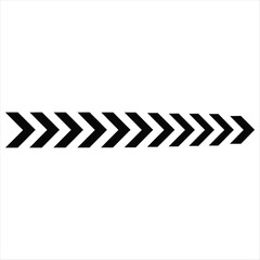 Horizontal Row of Black Chevron Arrows direction forward