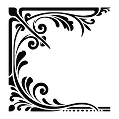 Ornate Black Corner Border Design frame decorative
