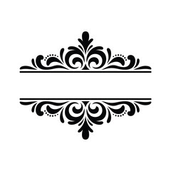 Ornate decorative divider with floral elements and space for text Keywords: divider, border