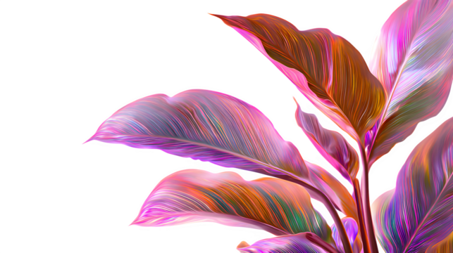 Canna Lily Leaves, Abstract Floral, isolated on transparent background