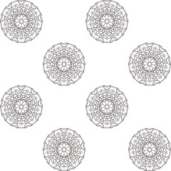 black and white mandala dots circle background for backdrop and wallpaper template. repeat seamless style design for fabric printing