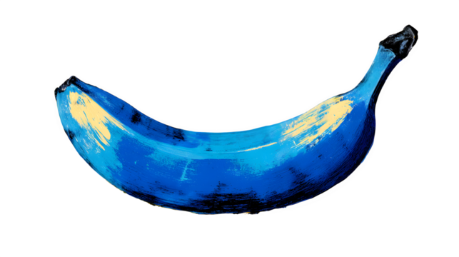 Blue Banana, isolated on transparent background