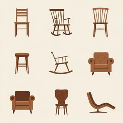 Wooden Chair Vector Collection