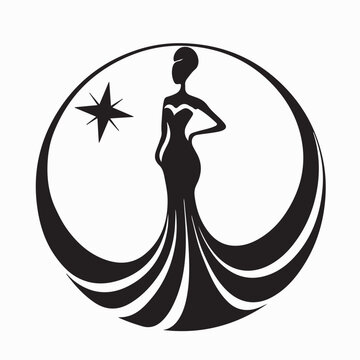 Female Contest Logo Vector Illustration on white background