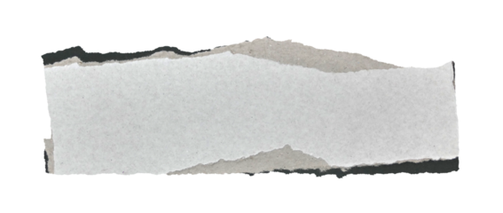 Torn brown kraft paper in transparent background png with black border