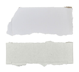 Brown and white corrugated kraft paper torn into pieces in transparent background png
