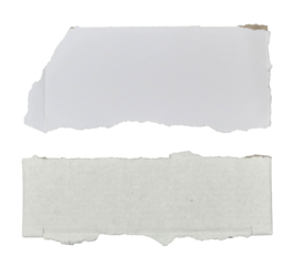 Brown and white corrugated kraft paper torn into pieces in transparent background png