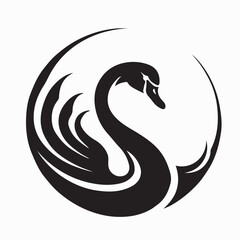 Elegant Swan Logo Vector isolated on white background