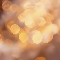 Warm Golden Bokeh Light Background Soft Blurred Abstract Glow Texture, generative Ai 
