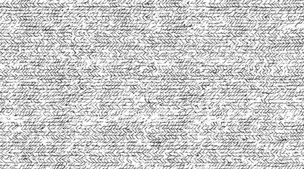 Black and white textured herringbone pattern with rough edges abstract background