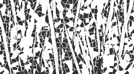 Abstract black and white pattern of fragmented shapes and vertical lines vector
