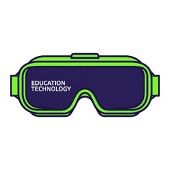Virtual reality headset representing education technology.