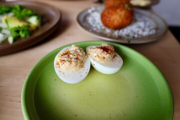 Egg and gourmet table