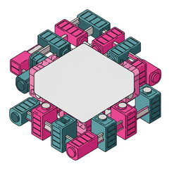 Abstract Hexagonal Structure with Blank Space for Text