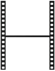 A 3D blank 35mm film strip, 3D render, blank frames, isolated on transparent background, PNG
